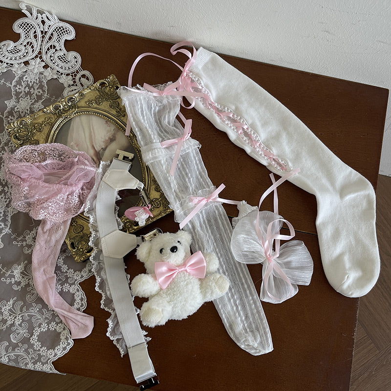 Coquette Bows Strap Lace Socks
