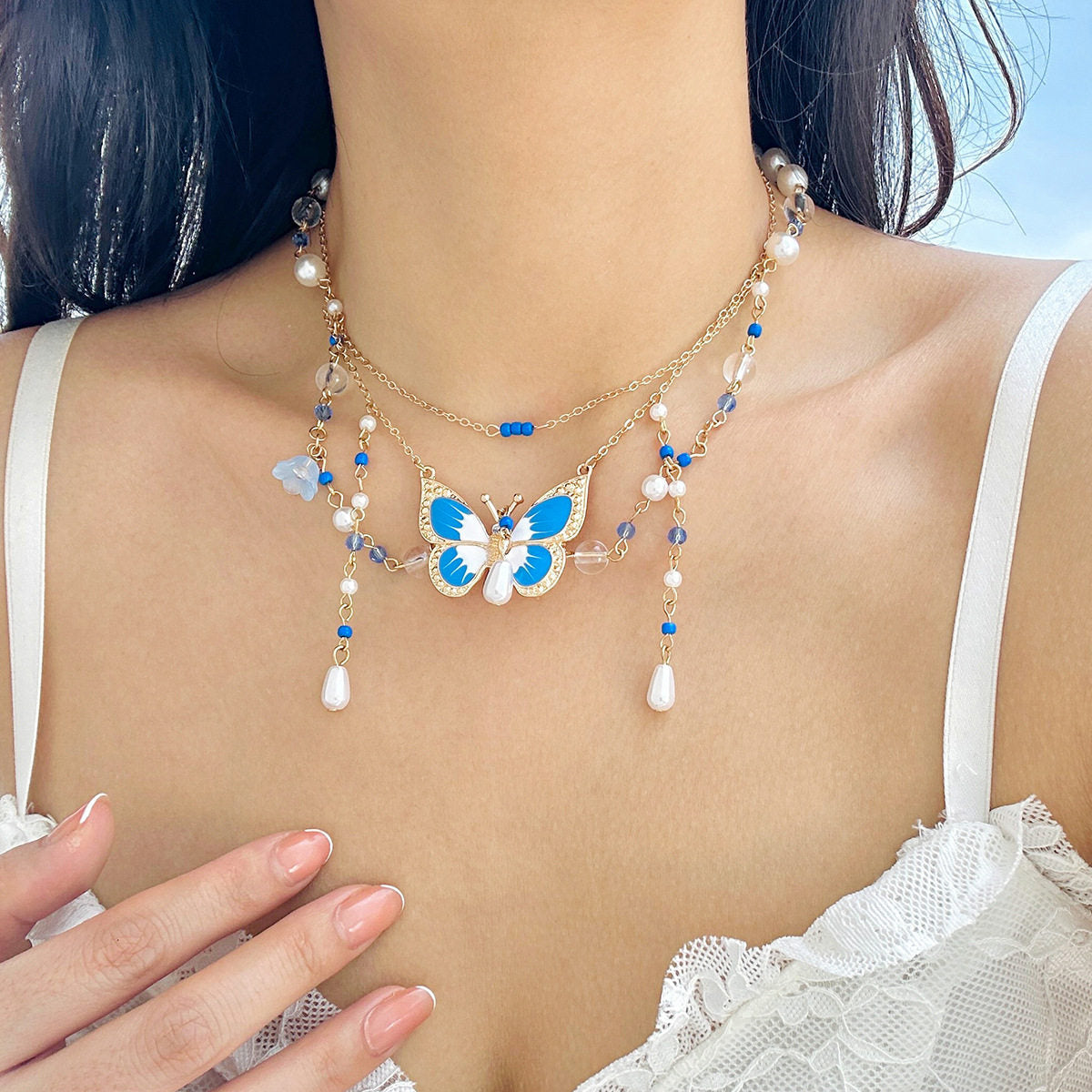 Cross border jewelry bead necklance