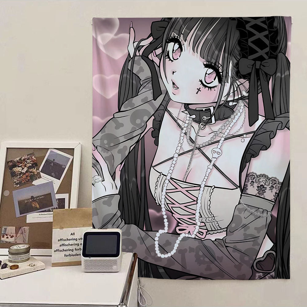 Ins style sweet girl hanging cloth tp4 1 meter wide x 1.5 meters high (accessory bag plus star light included)