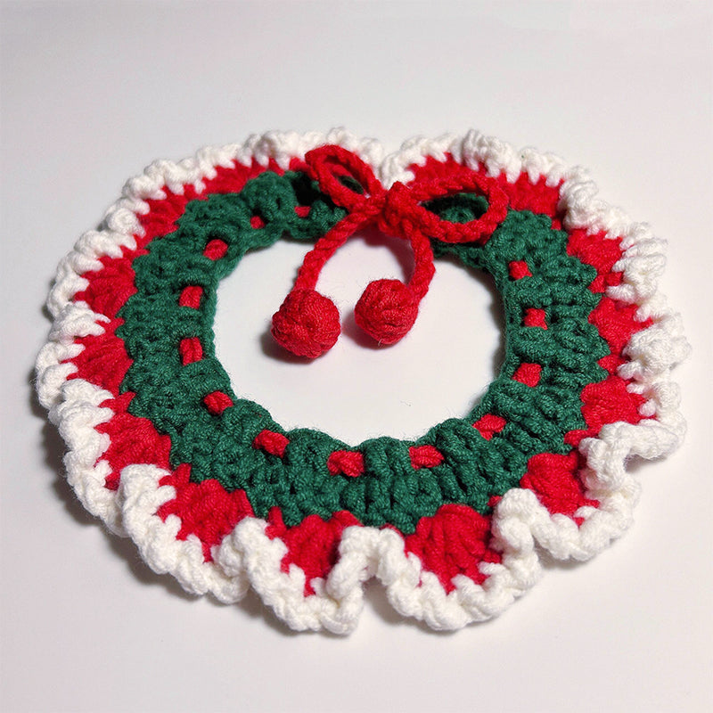 Christmas pet cat diy wool scarf