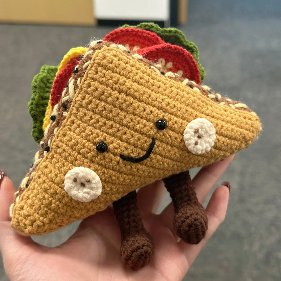 diy wool Croissant bag pendant