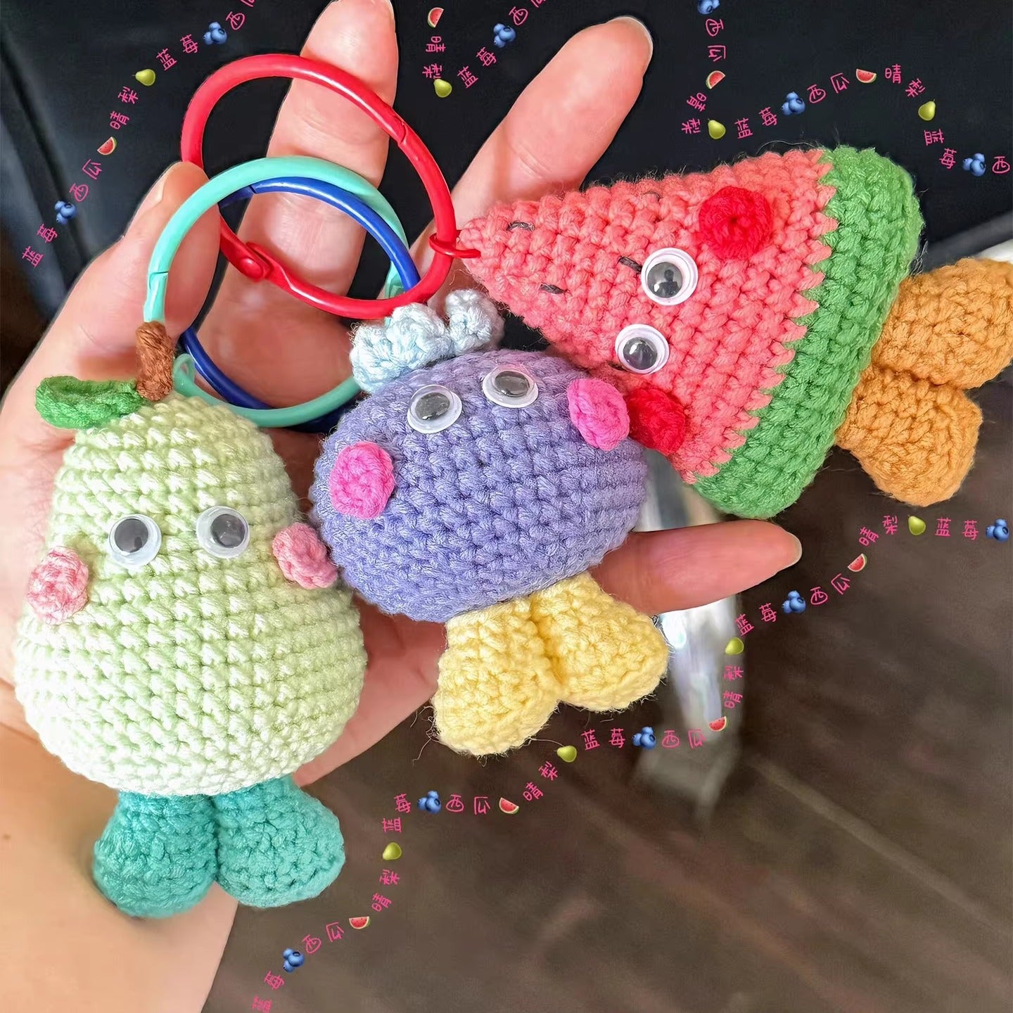 DIY cute fruit pendant wool doll