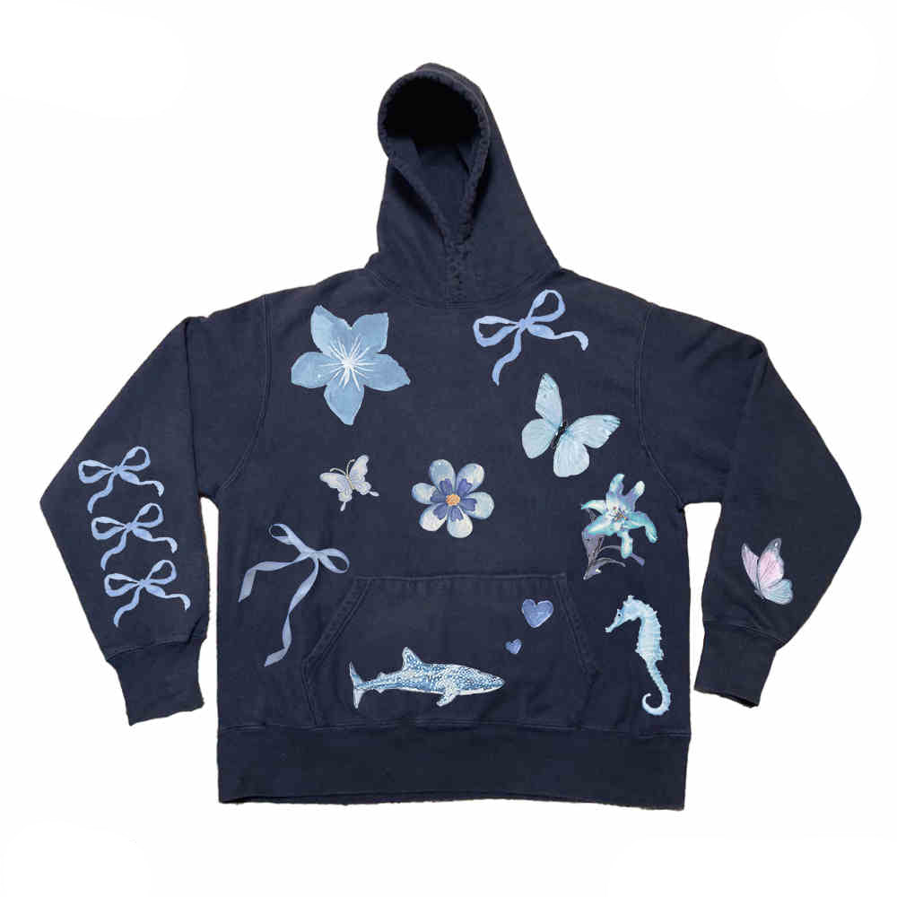 Preppy Coastal Butterfly Hoodie Sweatshirt