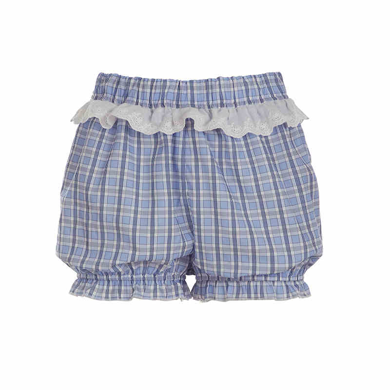 Plaid Bow-knot Spliced Shorts