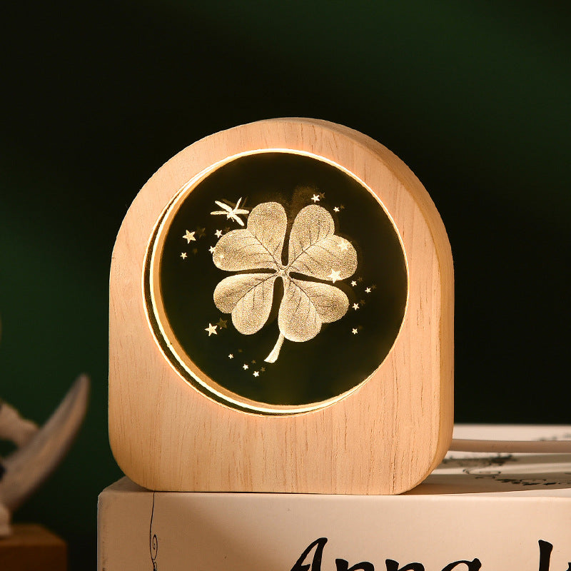 starry sky crystal ball 3D internal carving luminous light