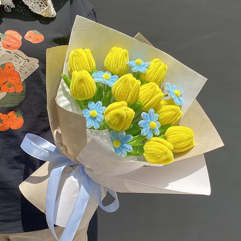 hand-woven tulips simulated twist stick bouquet