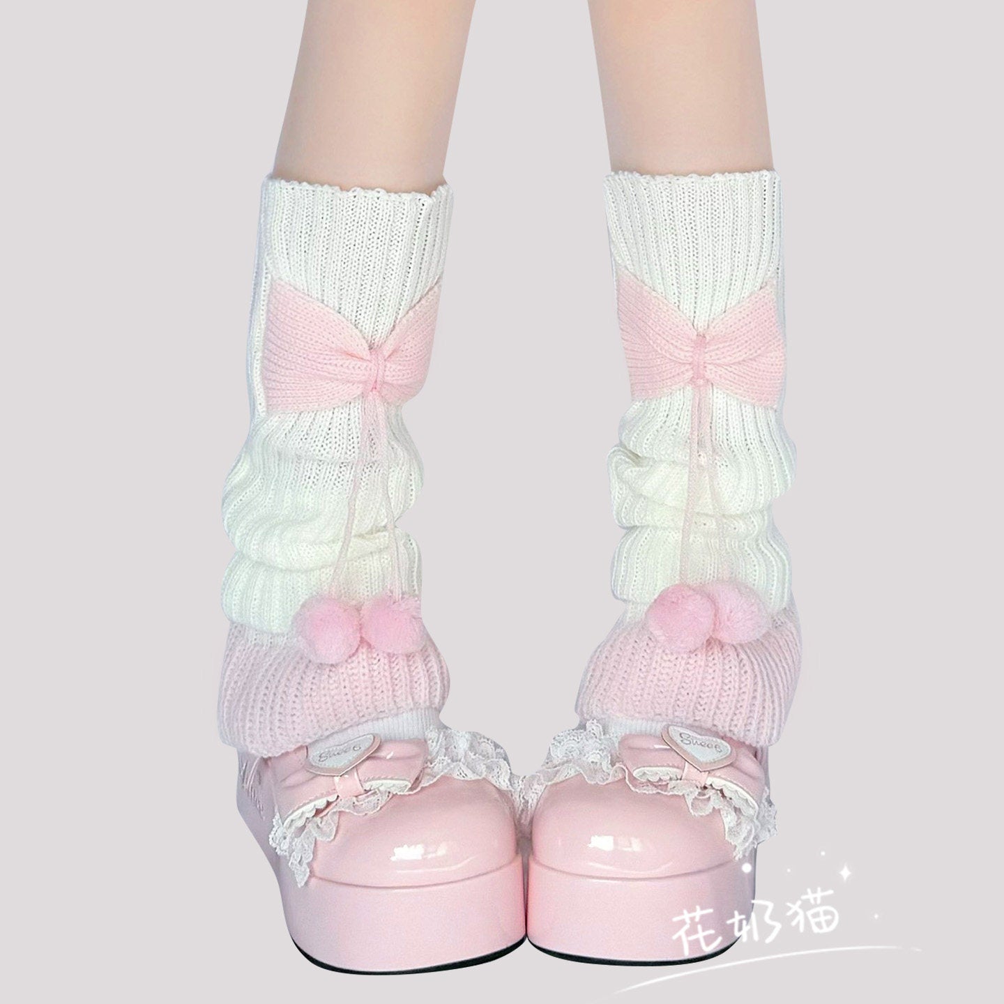 lolita bow knit socks