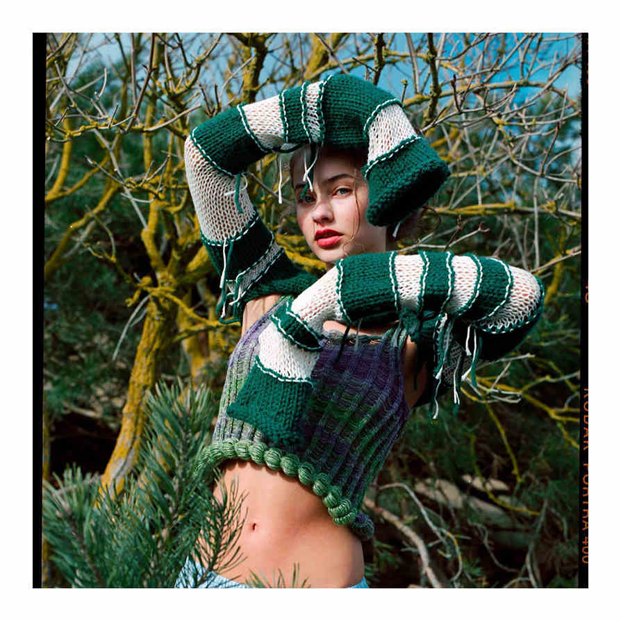 Y2K Knitted Hollow Striped Tassel Shawl