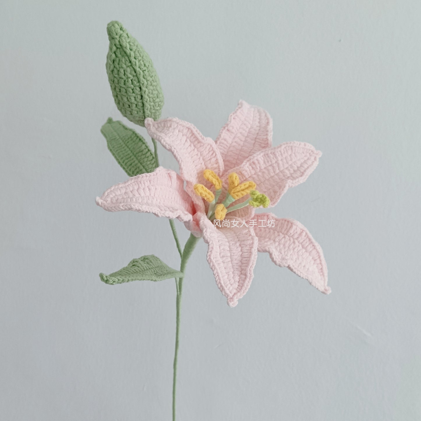 lily wool hand-woven flower