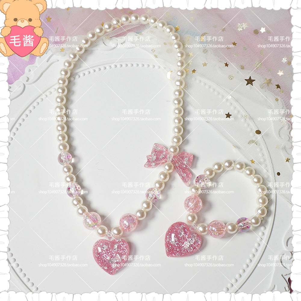 cute heart pearls kawaii choker
