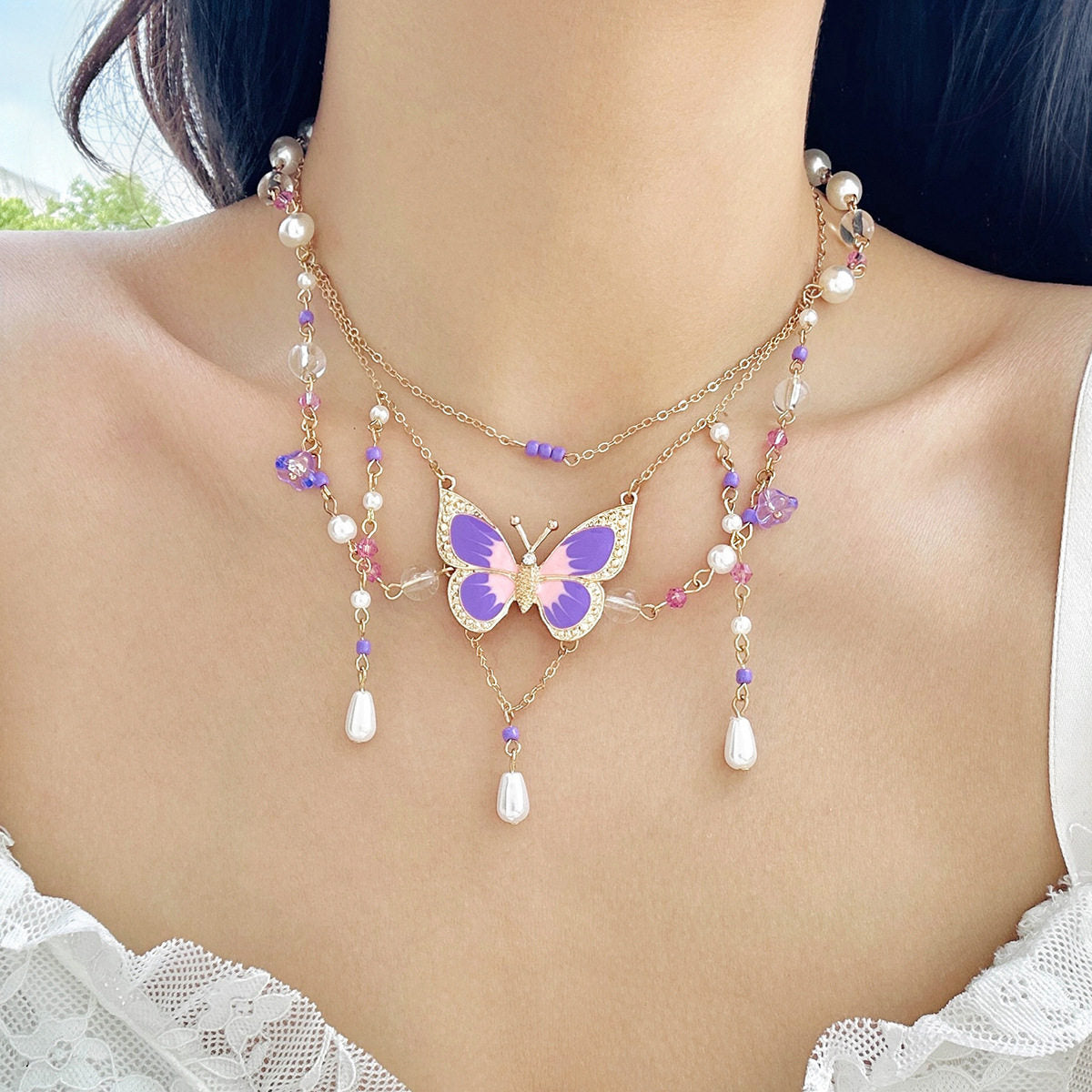 Cross border jewelry bead necklance