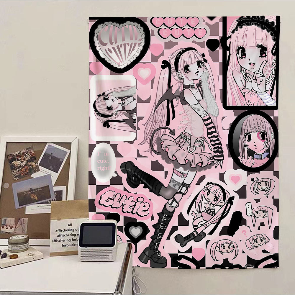 Ins style sweet girl hanging cloth tp3 1 meter wide x 1.5 meters high (accessory bag plus star light included)