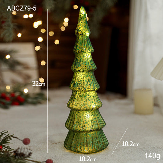 mini luminous glass Christmas tree decoration