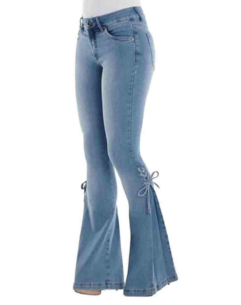 Coquette Bow Flare Jeans