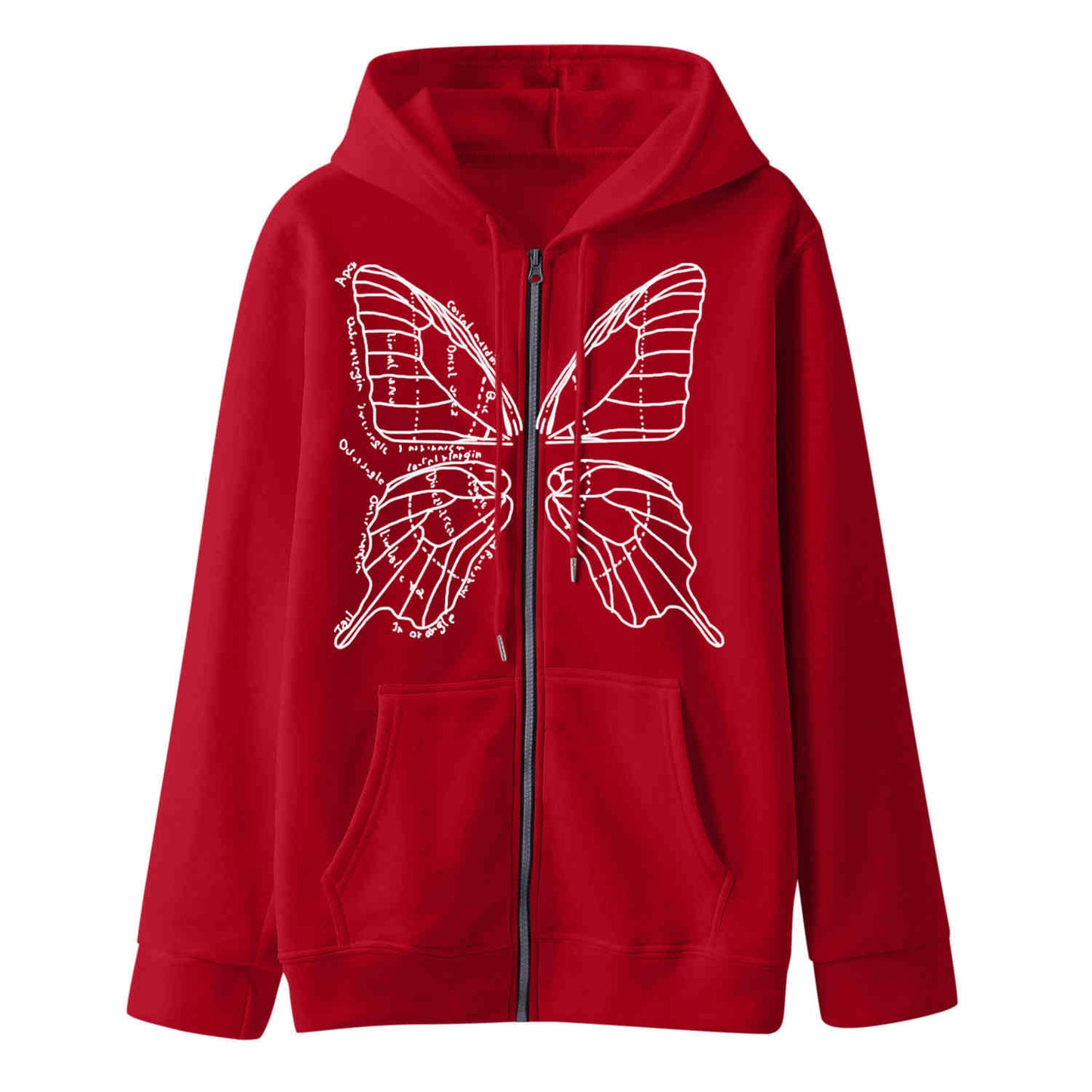 Acubi Butterfly Grunge Zip-up Hoodie