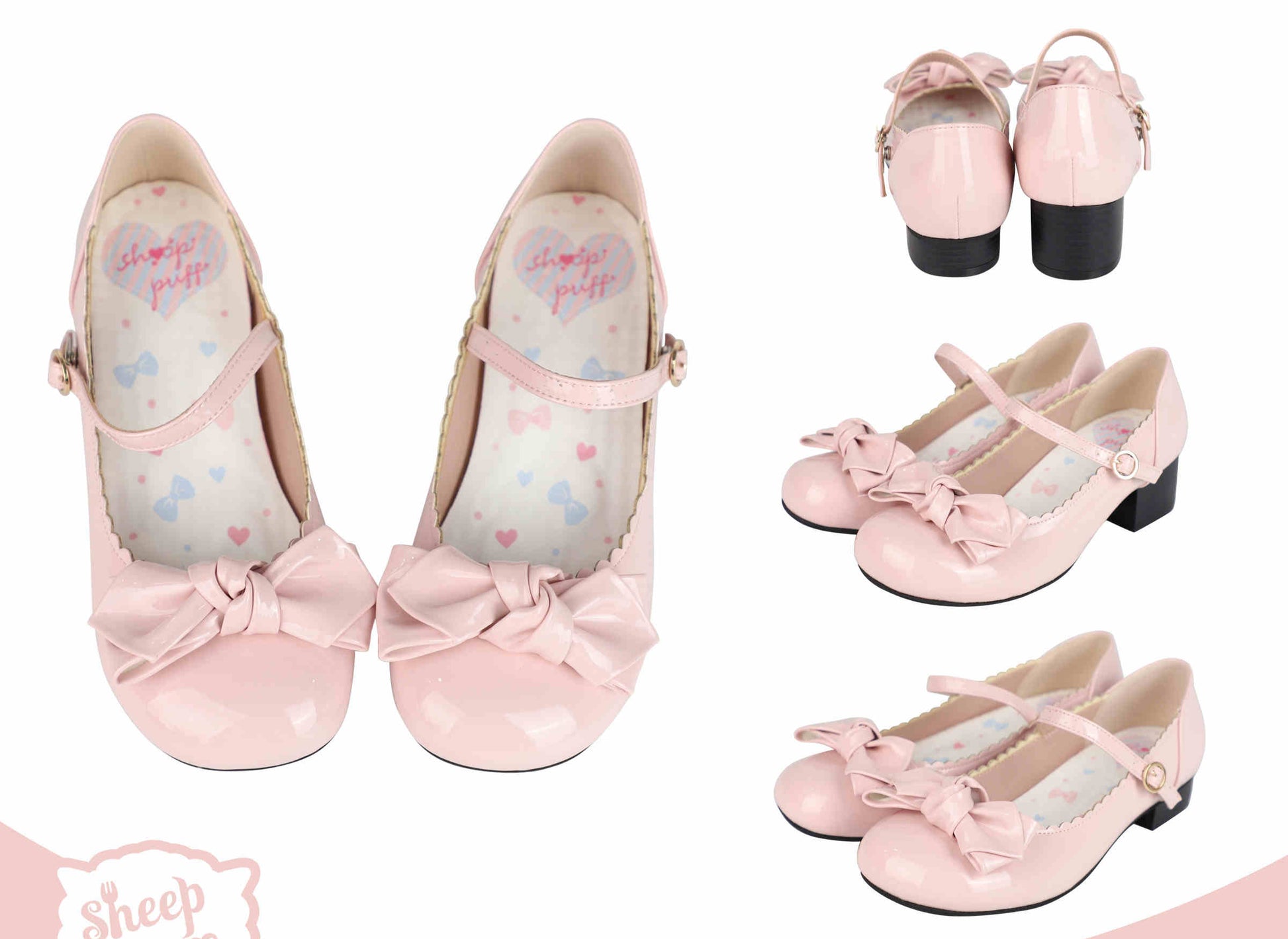 Round Toe Bow Leather Shoes