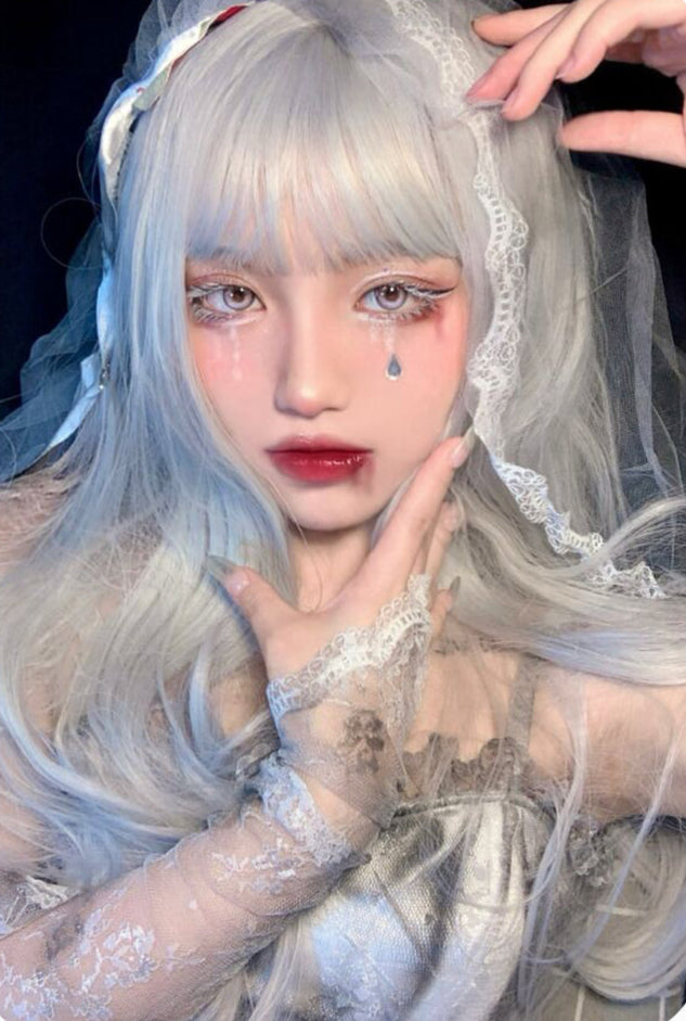 Lolita Blue Long Curly Wig