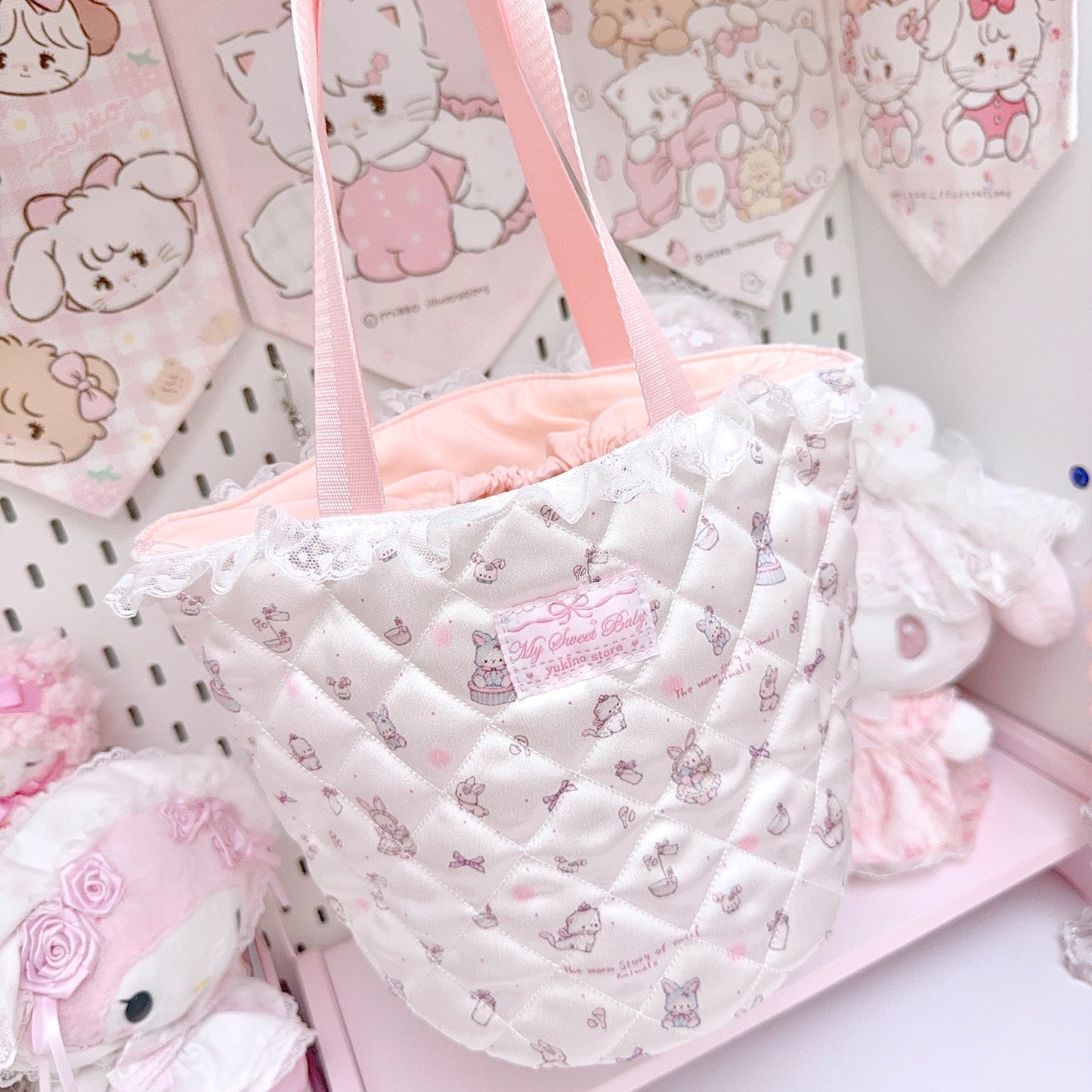 girly cute pink storage cosmetic bag