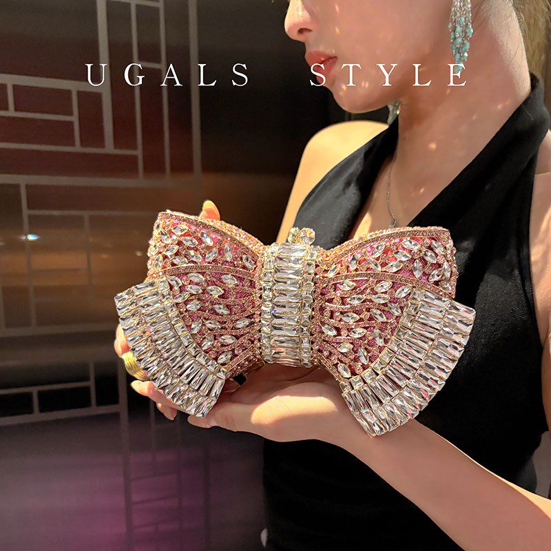bow rhinestone crossbody bag