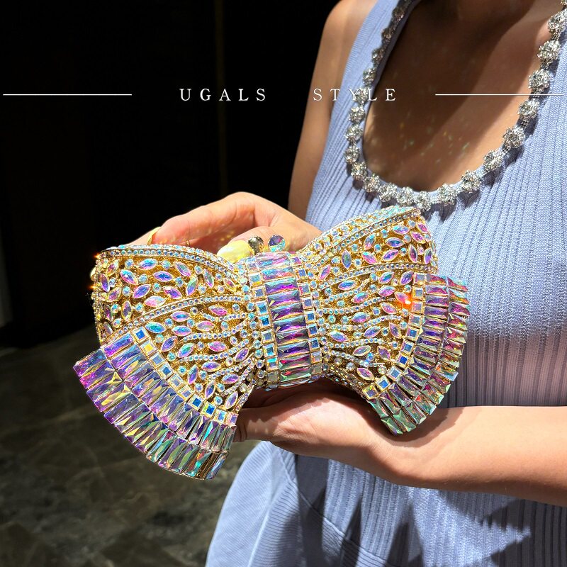 bow rhinestone crossbody bag
