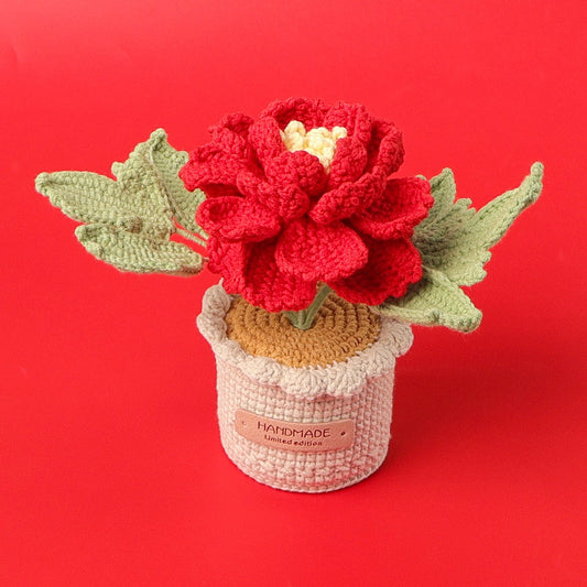 handmade wool crocheted simulated flowers