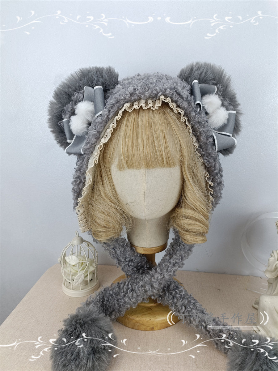 bear ear fur kawaii hat