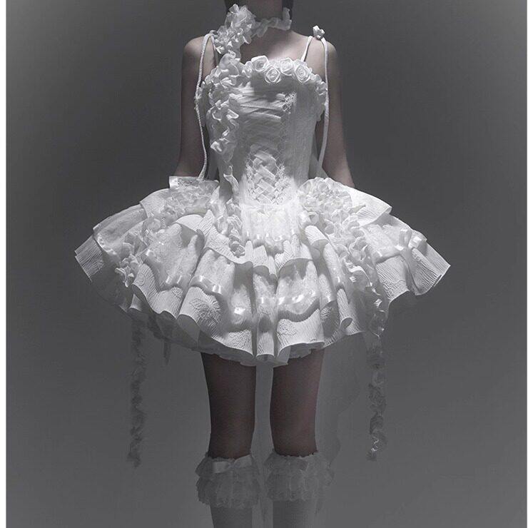 roses gothic cake dress