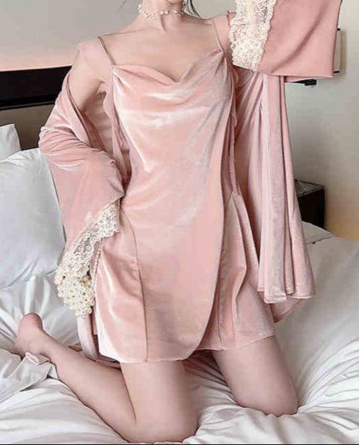 Lace Velvet Pajama Set