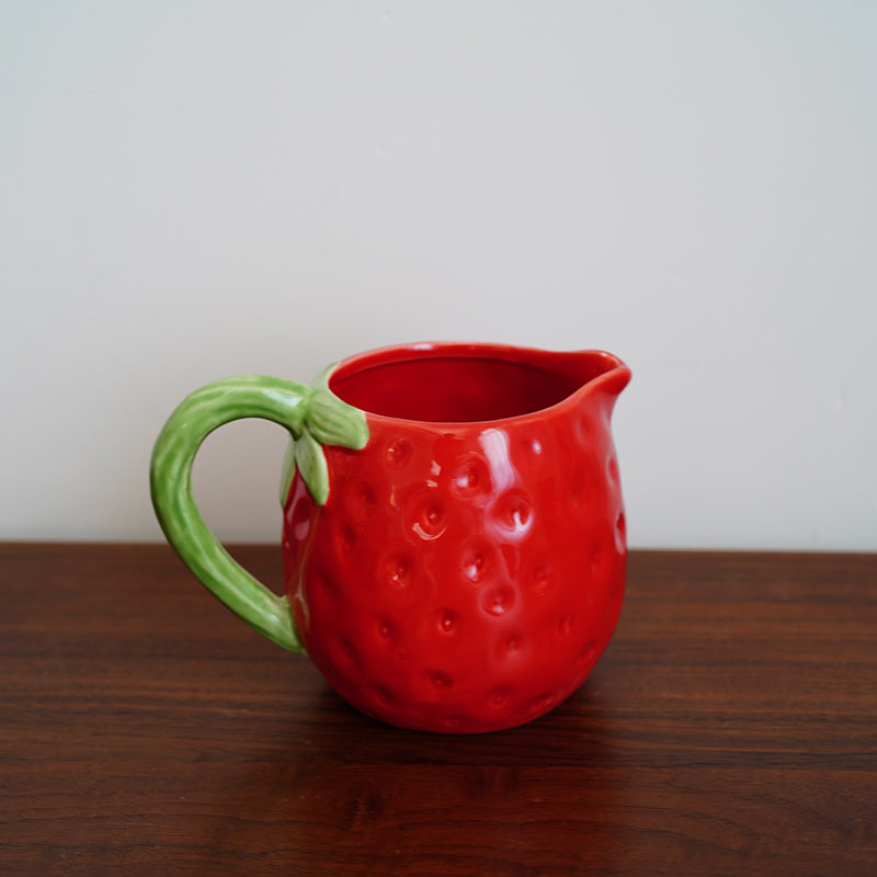 hand-painted strawberry shape ceramic dinner plate