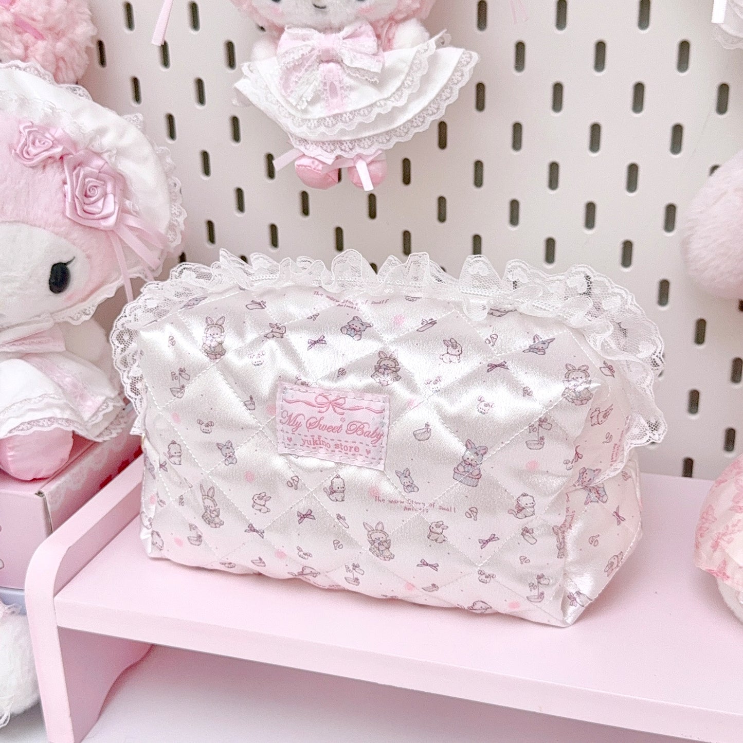 girly cute pink storage cosmetic bag