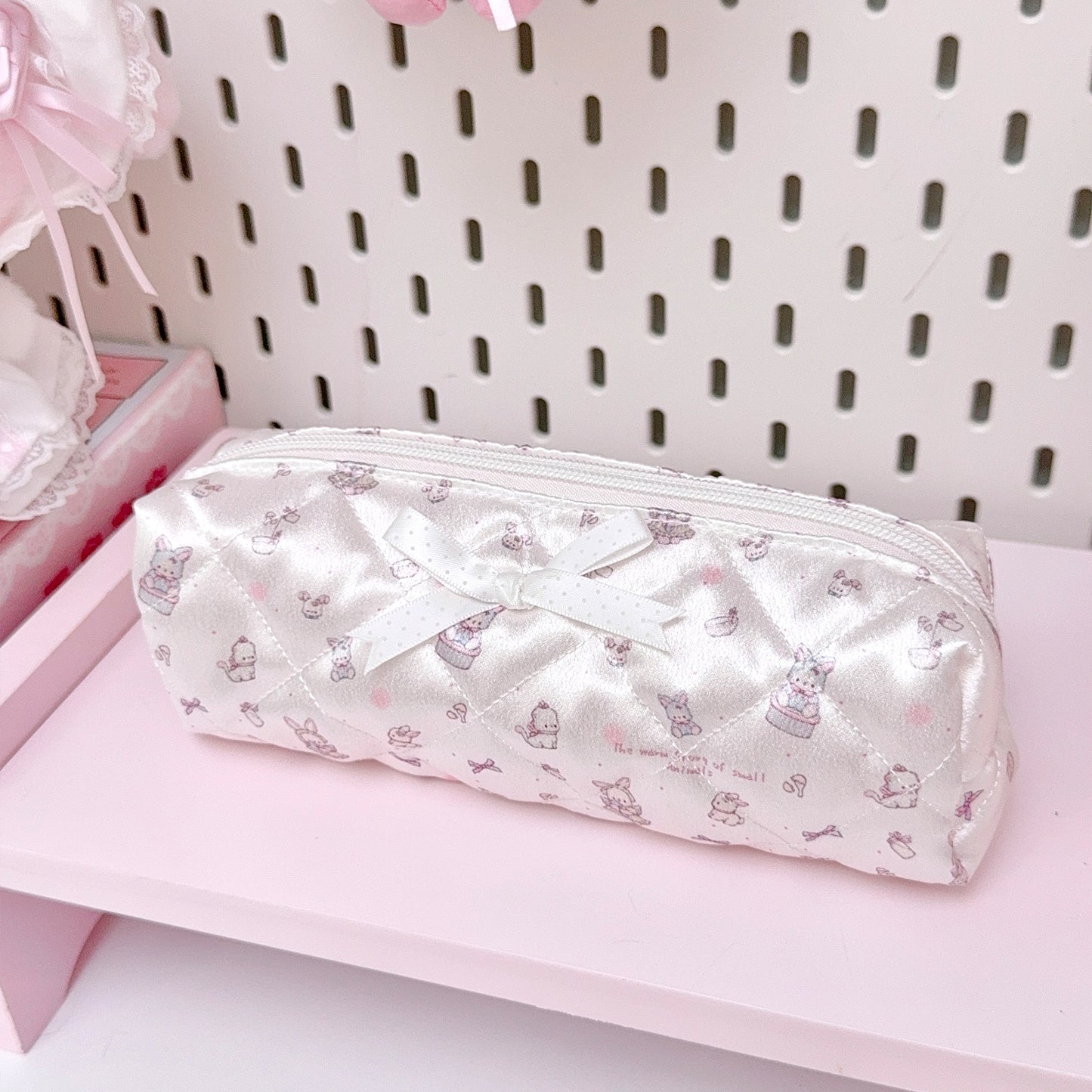 girly cute pink storage cosmetic bag