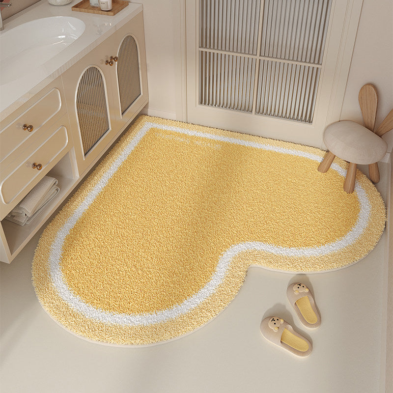 Pink love plush absorbent floor mat