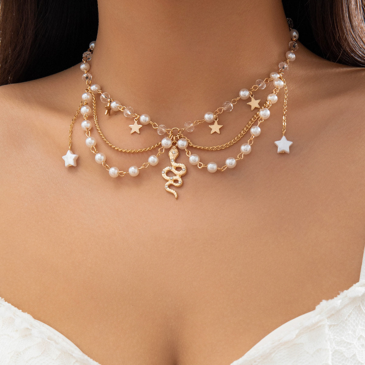 Cross border jewelry bead necklance