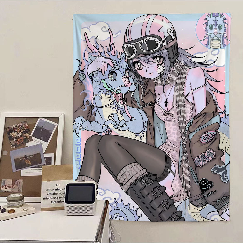 Ins style sweet girl hanging cloth tp2 1 meter wide x 1.5 meters high (accessory bag plus star light included)