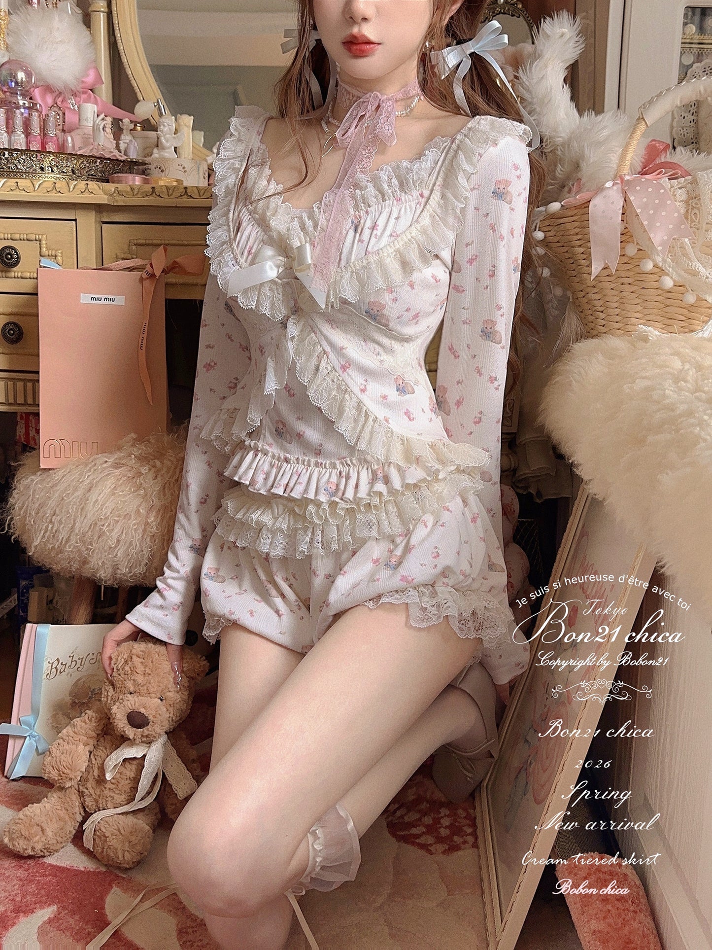 Antique Doll Lace Three-Piece Set