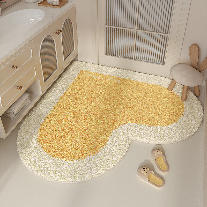 Pink love plush absorbent floor mat