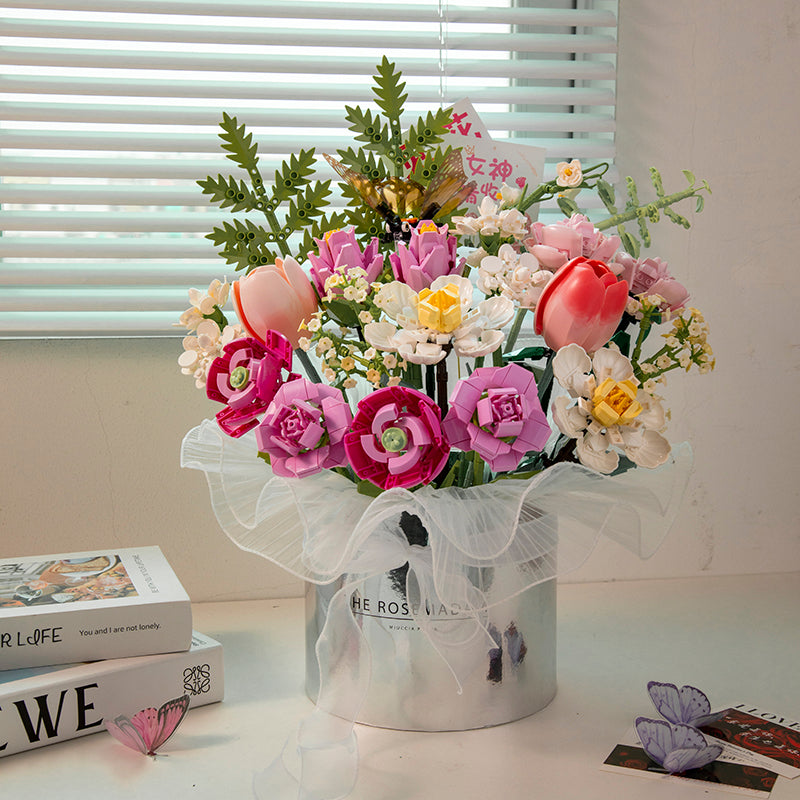 Rose Building Blocks Simulation Bouquet