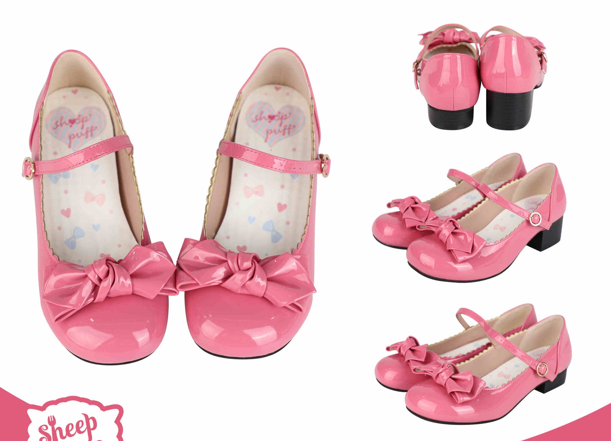 Round Toe Bow Leather Shoes