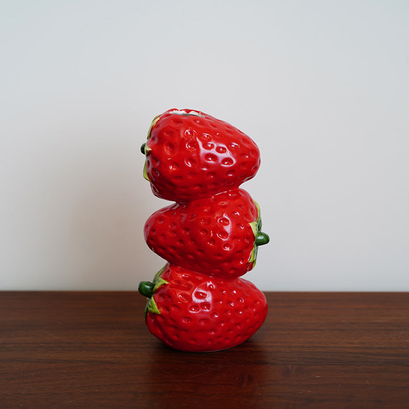 hand-painted strawberry shape ceramic dinner plate