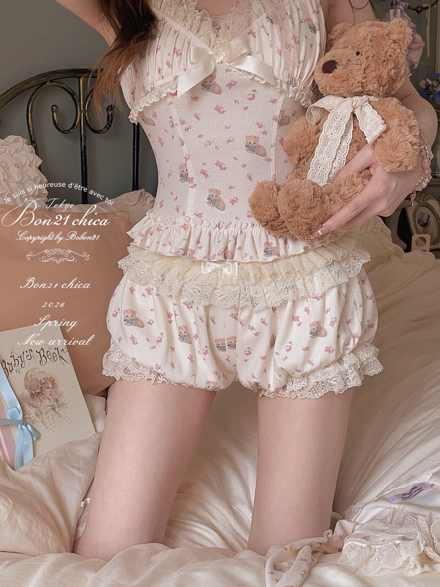 Antique Doll Lace Three-Piece Set