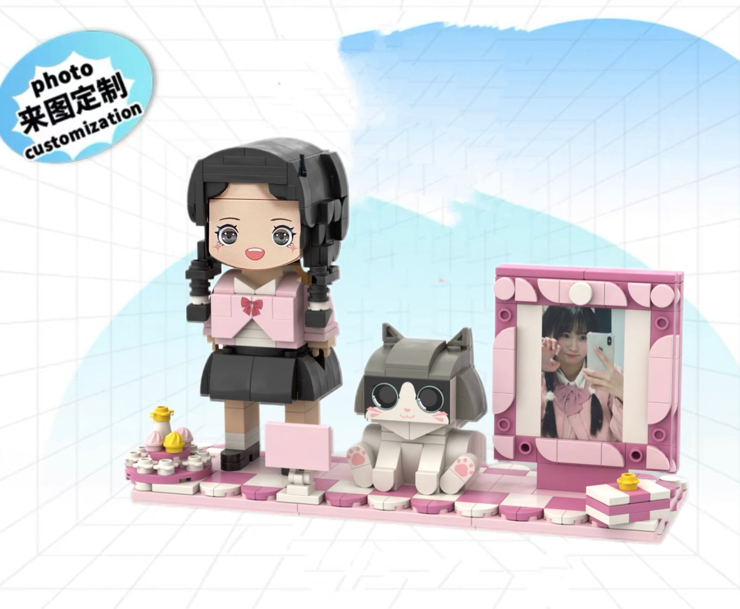 custom building block portrait