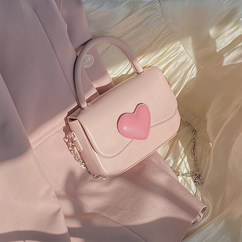 Dollette Kawaii Pink Heart Girly Handbag