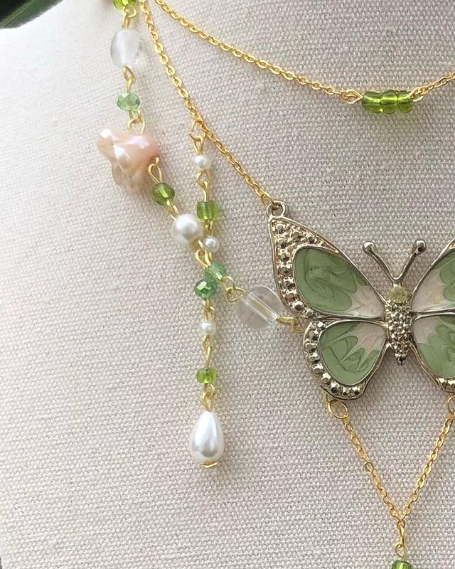 Fairy Green Butterfly Necklace