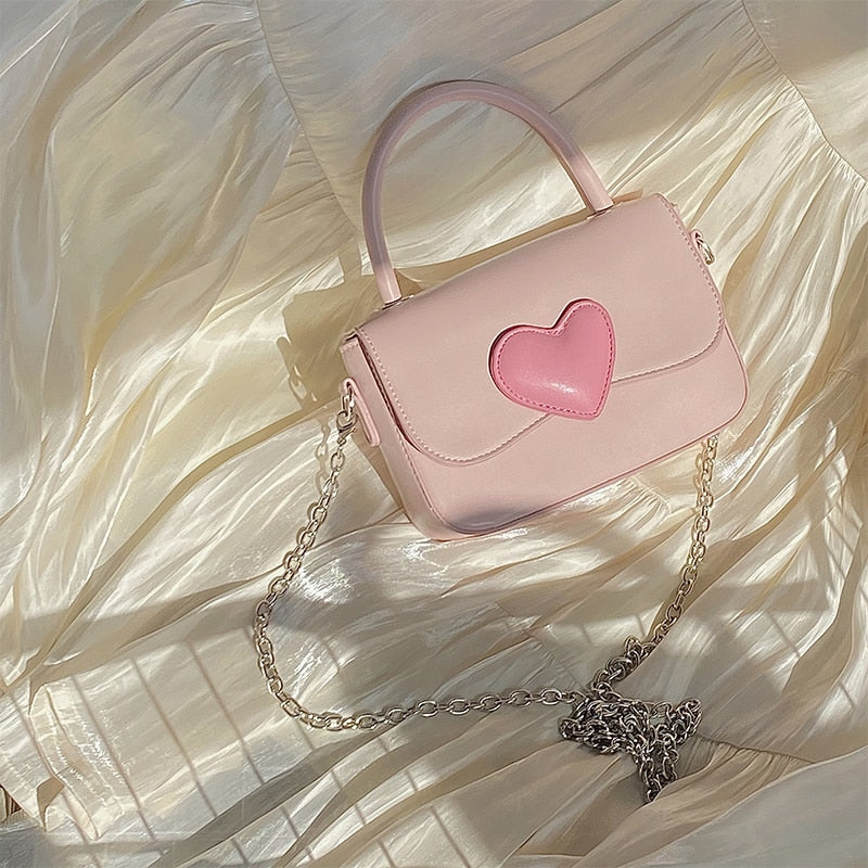 Dollette Kawaii Pink Heart Girly Handbag