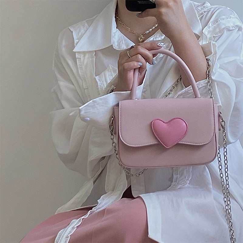 Dollette Kawaii Pink Heart Girly Handbag