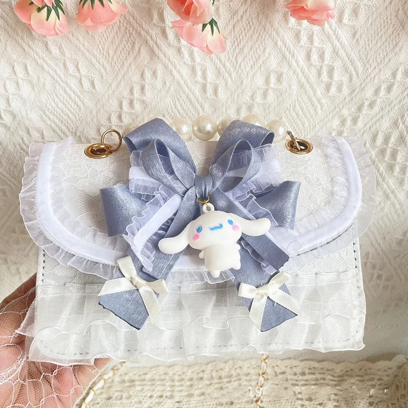 Chiffon & Lace Kawaii Purse Blue