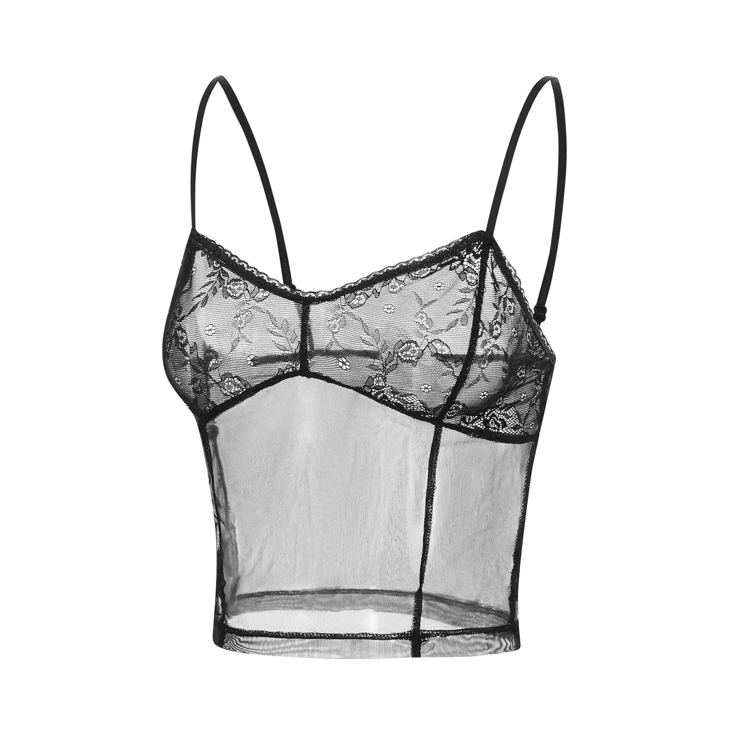 Lace See-through Cami Tank Top