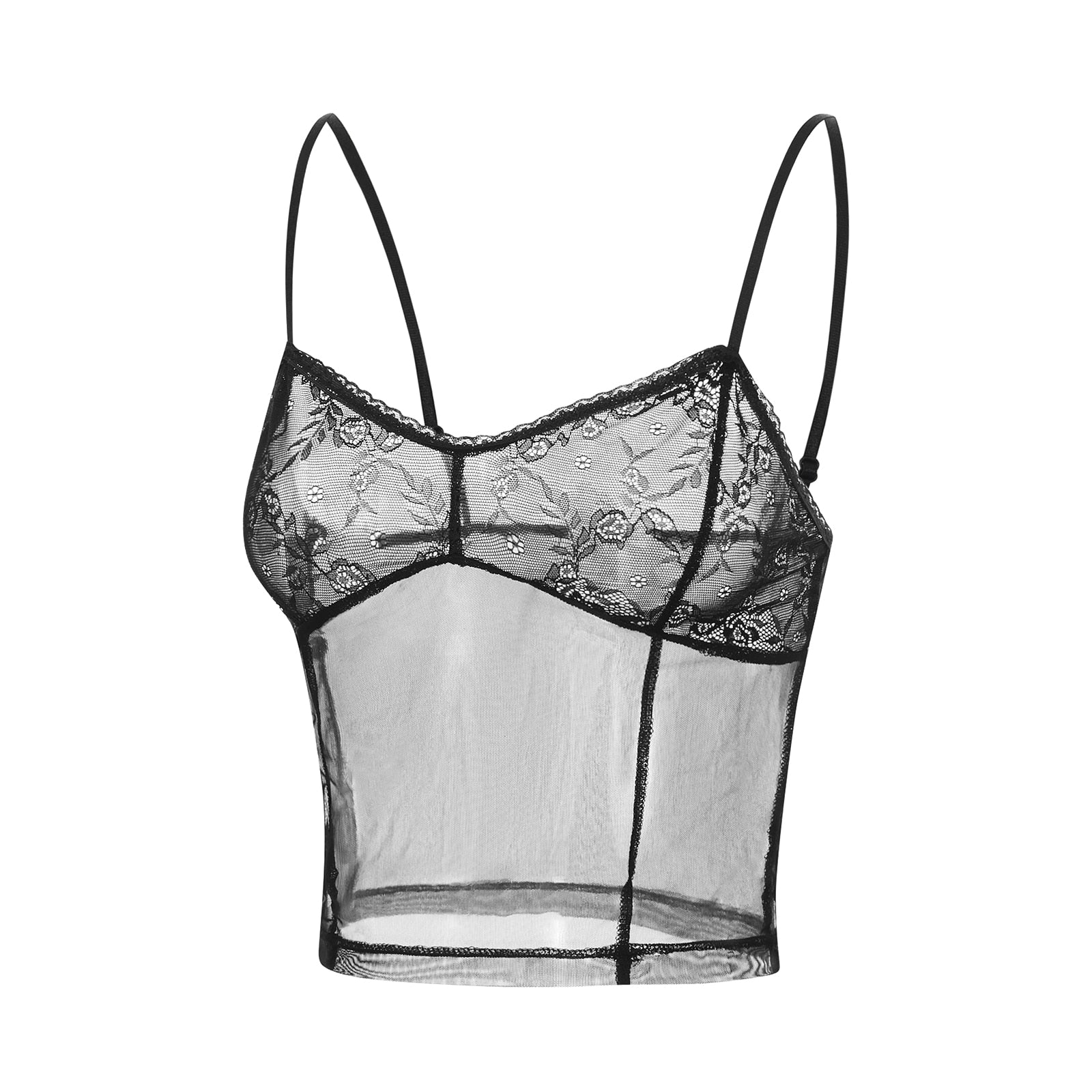 Lace See-through Cami Tank Top