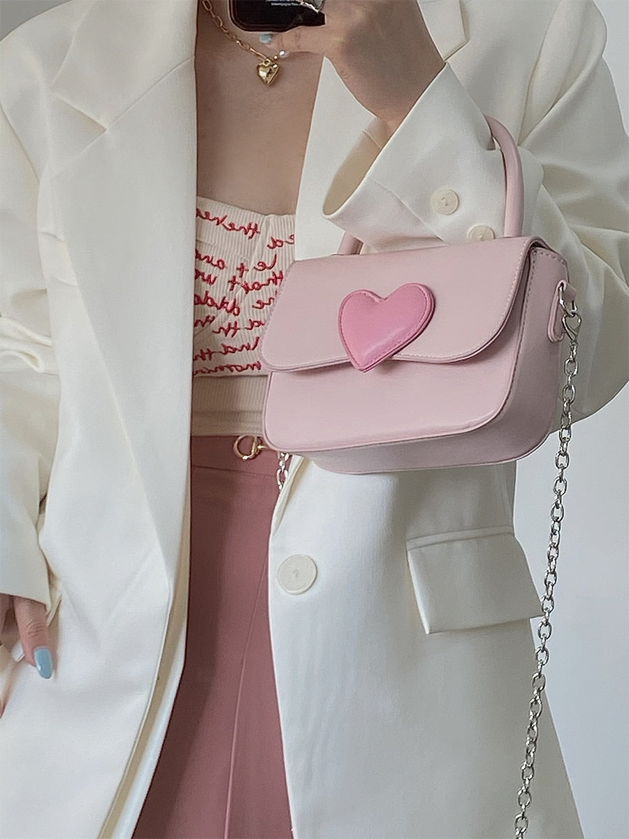 Dollette Kawaii Pink Heart Girly Handbag