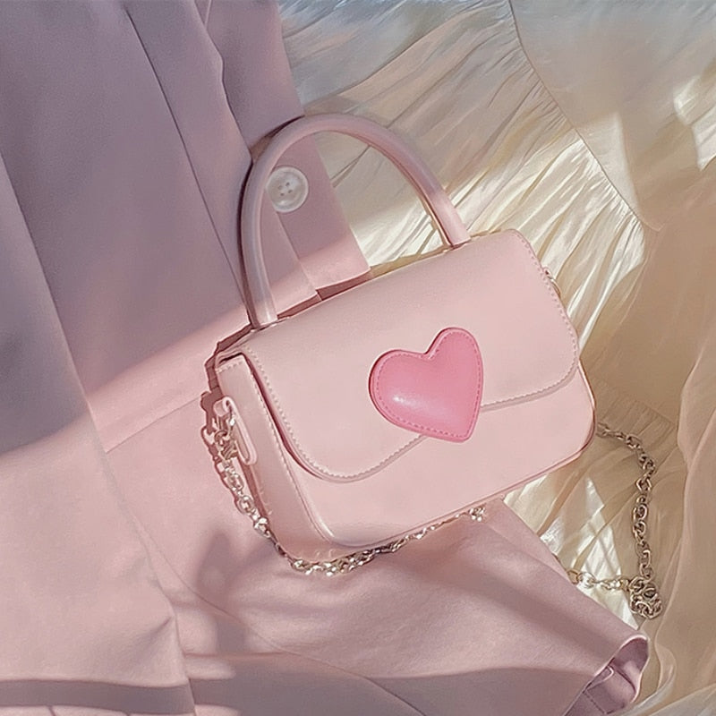 Dollette Kawaii Pink Heart Girly Handbag